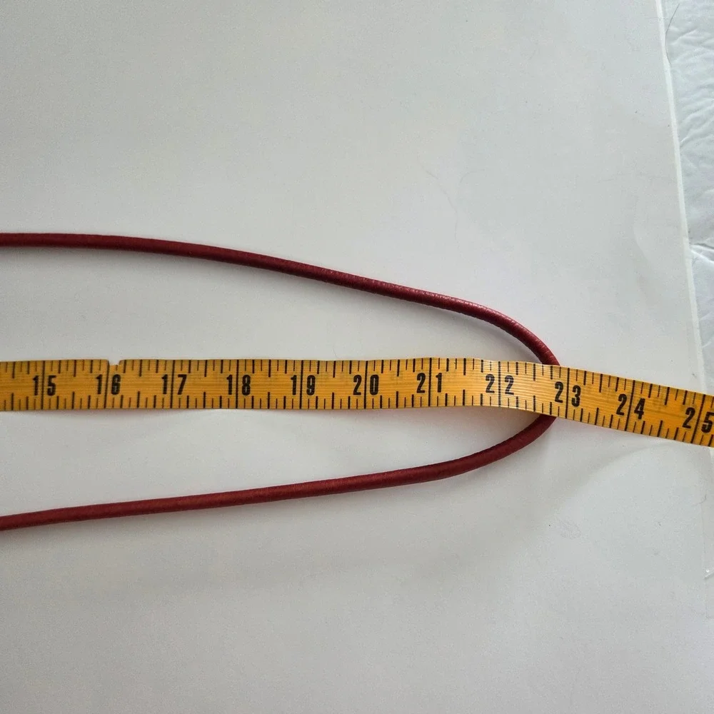 Vintage Fossil Crossbody Bag Red Pebbled Leather Boho Drawstring Small Womens OS